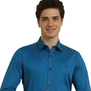 Allen Solly men's regular fit cotton shirt featuring soft breathable fabric, full sleeves, button-down design, and a comfortable fit for casual and formal wear.