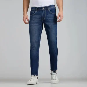 Pepe Jeans men's slim fit mid rise denim jeans featuring a modern fit, durable fabric, classic five-pocket design, and comfortable everyday wear for men.