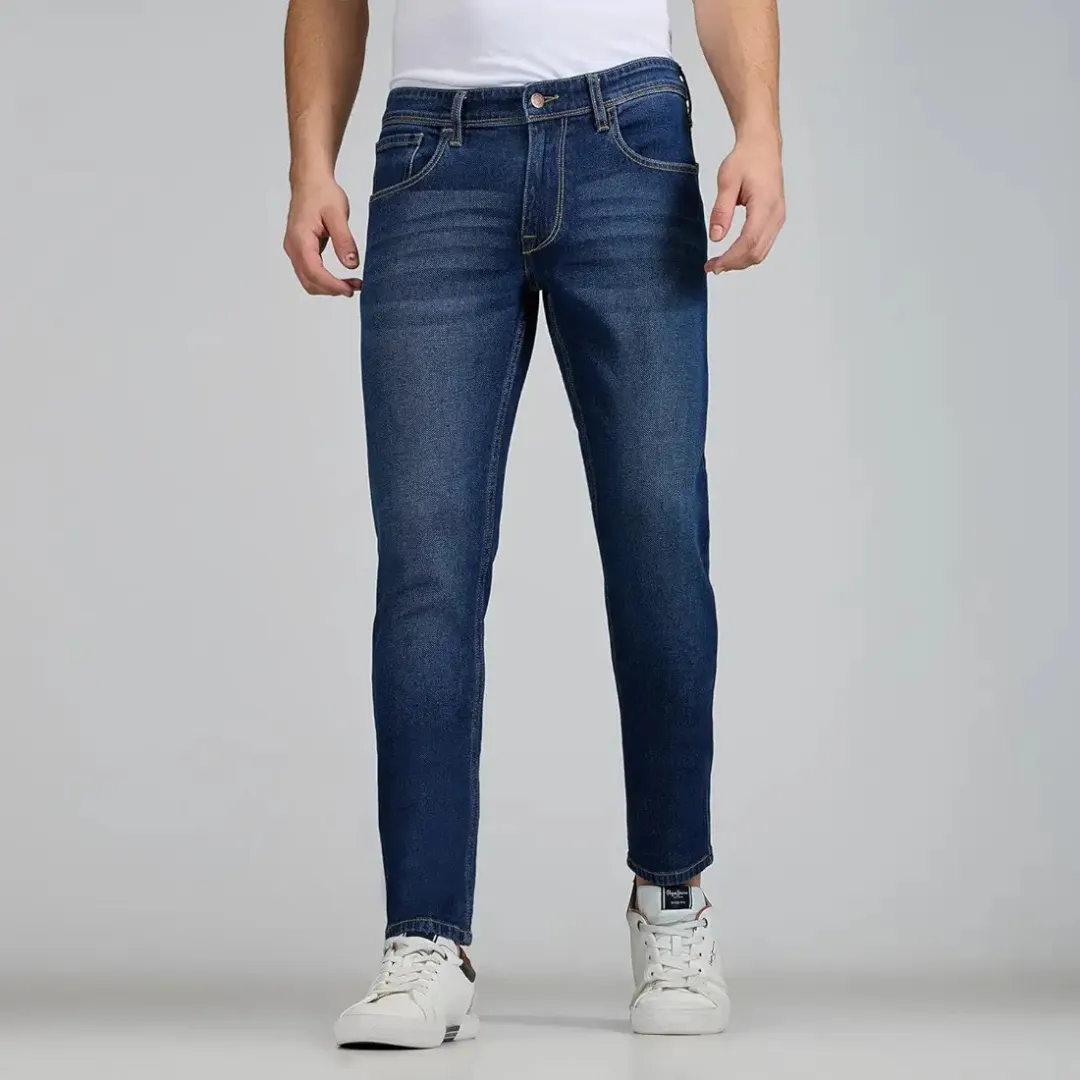 Pepe Jeans men's slim fit mid rise denim jeans featuring a modern fit, durable fabric, classic five-pocket design, and comfortable everyday wear for men.